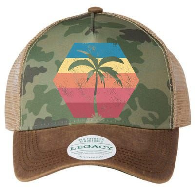 Tropical Retro Vintage Palm Trees Sunset Legacy Tie Dye Trucker Hat