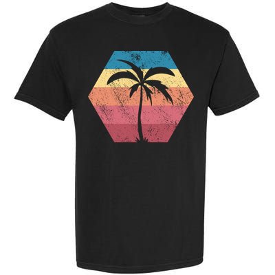 Tropical Retro Vintage Palm Trees Sunset Garment-Dyed Heavyweight T-Shirt