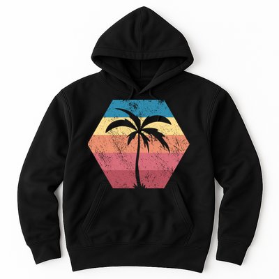 Tropical Retro Vintage Palm Trees Sunset Hoodie