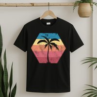 Tropical Retro Vintage Palm Trees Sunset T-Shirt