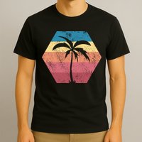 Tropical Retro Vintage Palm Trees Sunset T-Shirt