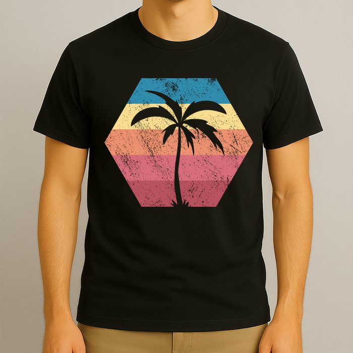 Tropical Retro Vintage Palm Trees Sunset T-Shirt