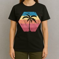 Tropical Retro Vintage Palm Trees Sunset T-Shirt