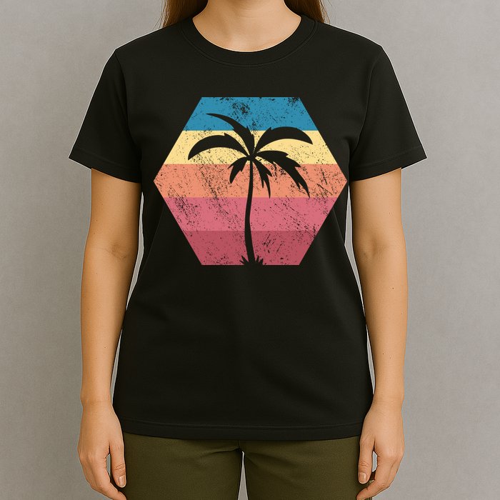 Tropical Retro Vintage Palm Trees Sunset T-Shirt