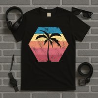 Tropical Retro Vintage Palm Trees Sunset T-Shirt