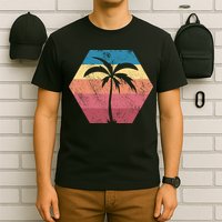 Tropical Retro Vintage Palm Trees Sunset T-Shirt