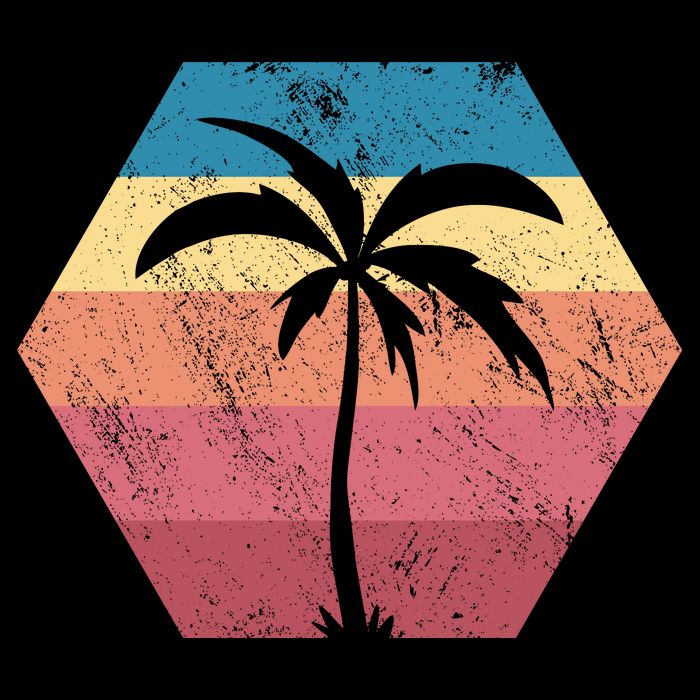 Tropical Retro Vintage Palm Trees Sunset T-Shirt