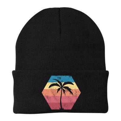 Tropical Retro Vintage Palm Trees Sunset Beanie