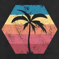 Tropical Retro Vintage Palm Trees Sunset Beanie