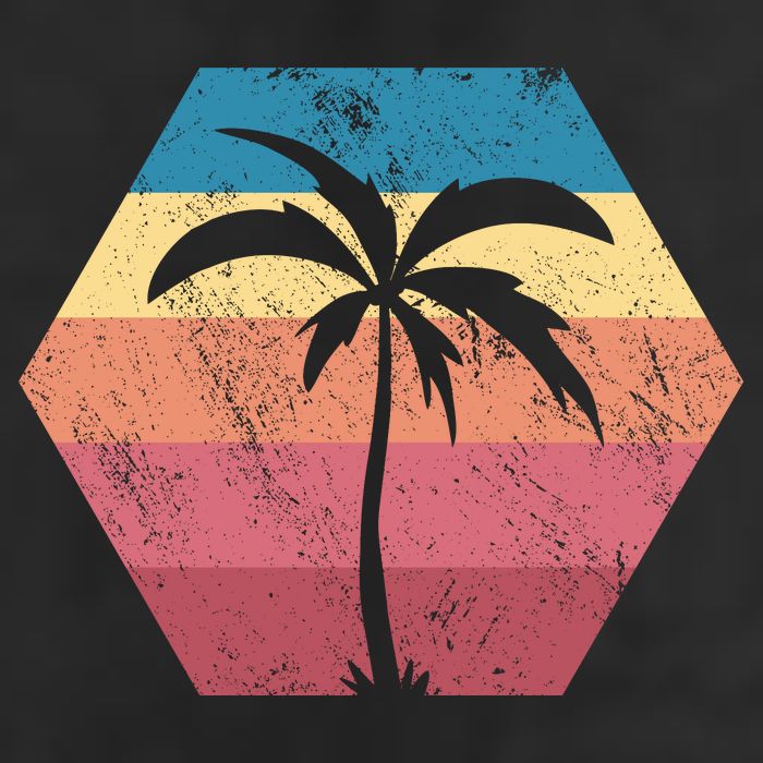 Tropical Retro Vintage Palm Trees Sunset Beanie