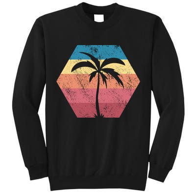 Tropical Retro Vintage Palm Trees Sunset Tall Sweatshirt