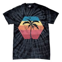 Tropical Retro Vintage Palm Trees Sunset Tie-Dye T-Shirt