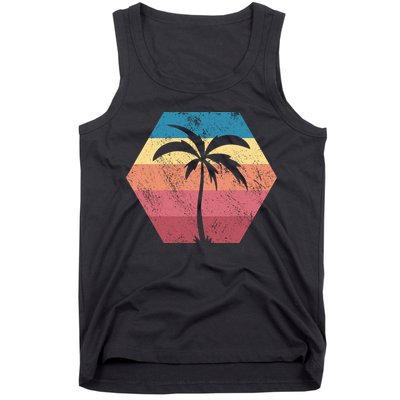 Tropical Retro Vintage Palm Trees Sunset Tank Top