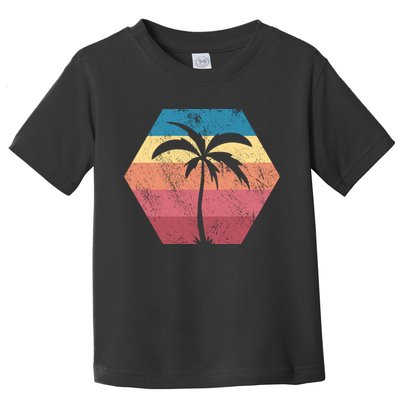 Tropical Retro Vintage Palm Trees Sunset Toddler T-Shirt