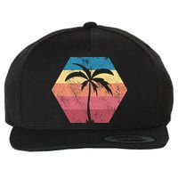Tropical Retro Vintage Palm Trees Sunset Wool Snapback Cap