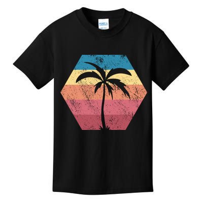 Tropical Retro Vintage Palm Trees Sunset Kids T-Shirt