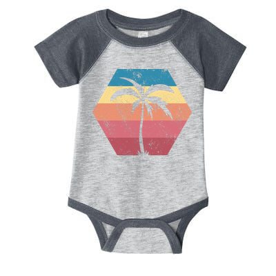 Tropical Retro Vintage Palm Trees Sunset Infant Baby Jersey Bodysuit