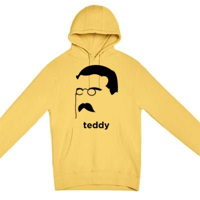 Teddy Roosevelt Vector Art American Premium Pullover Hoodie