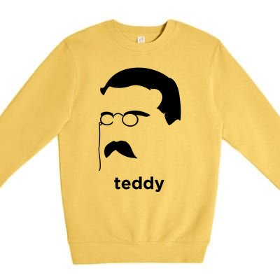 Teddy Roosevelt Vector Art American Premium Crewneck Sweatshirt