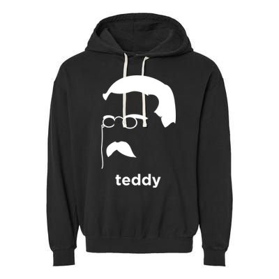 Teddy Roosevelt Vector Art American Garment-Dyed Fleece Hoodie