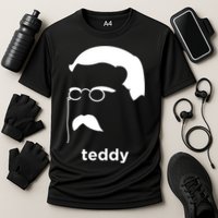 Teddy Roosevelt Vector Art American Cooling Performance Crew T-Shirt
