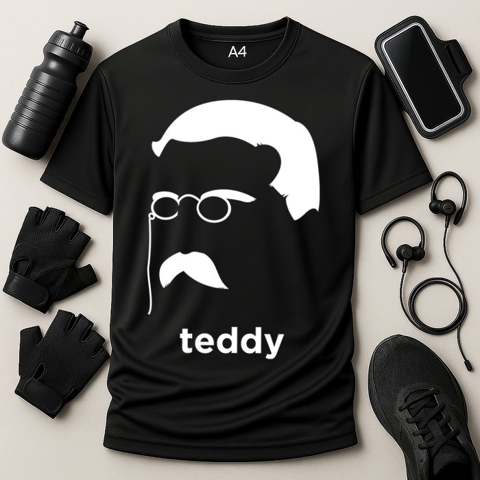 Teddy Roosevelt Vector Art American Cooling Performance Crew T-Shirt