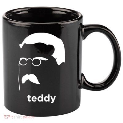 Teddy Roosevelt Vector Art American 11oz C Handle Ceramic Mug