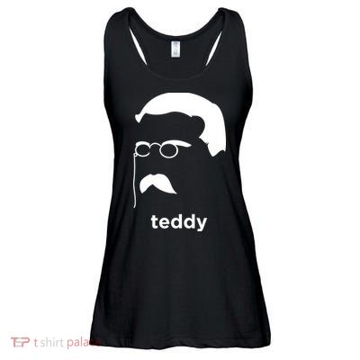 Teddy Roosevelt Vector Art American Ladies Essential Flowy Tank