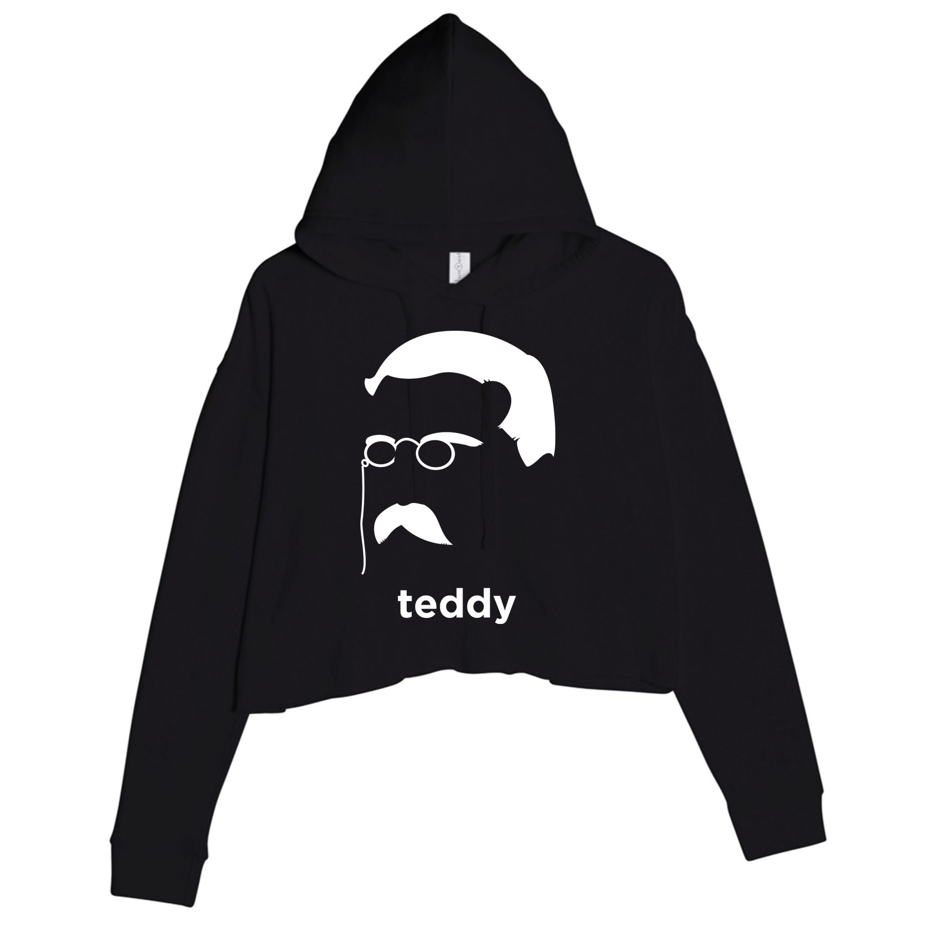 Teddy Roosevelt Vector Art American Crop Fleece Hoodie