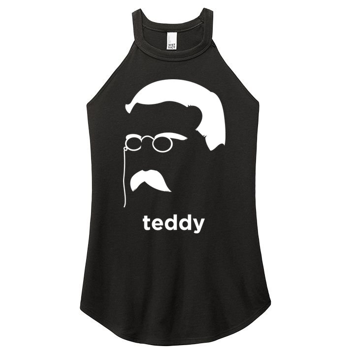 Teddy Roosevelt Vector Art American Women's Perfect Tri Rocker Tank