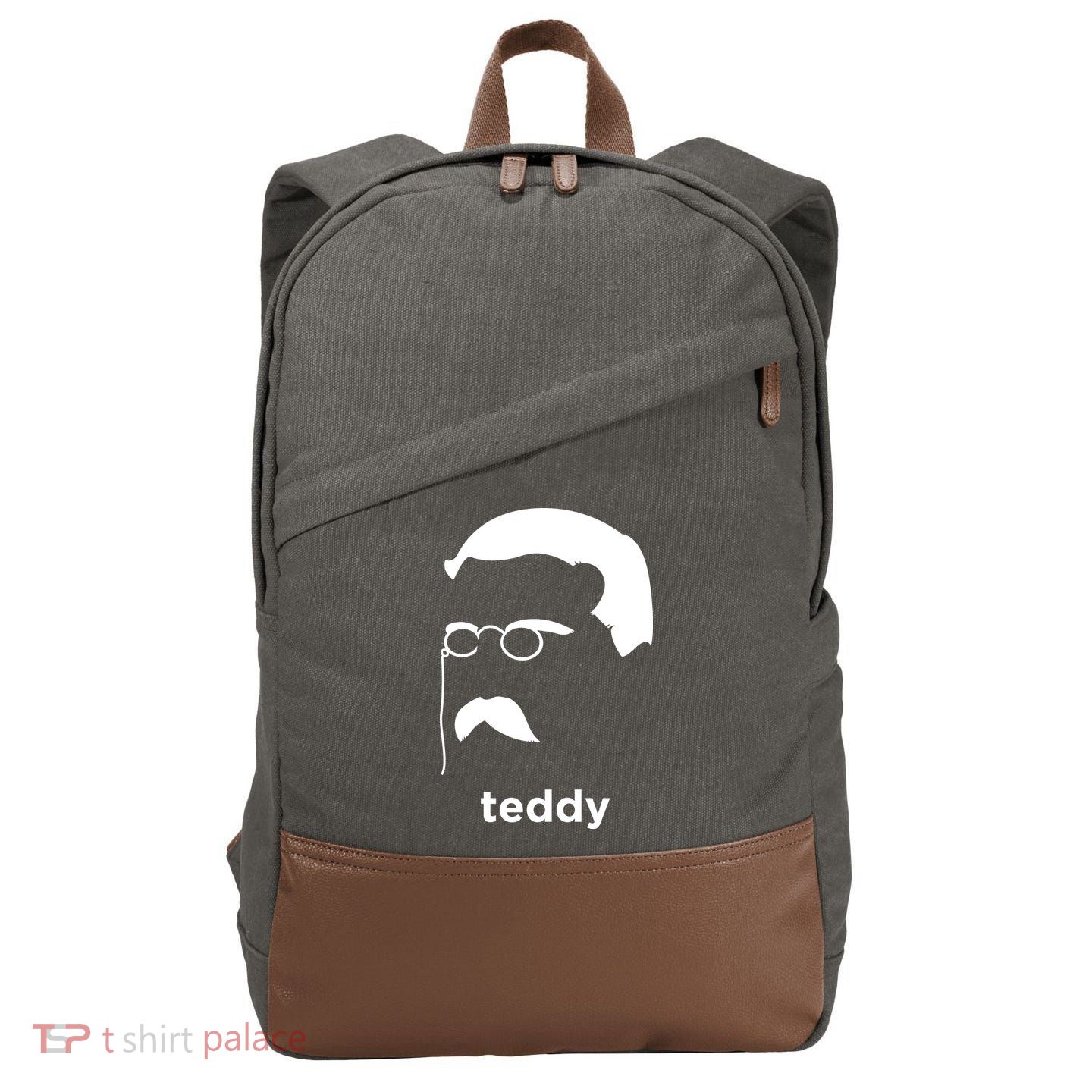 Teddy Roosevelt Vector Art American Cotton Canvas Backpack