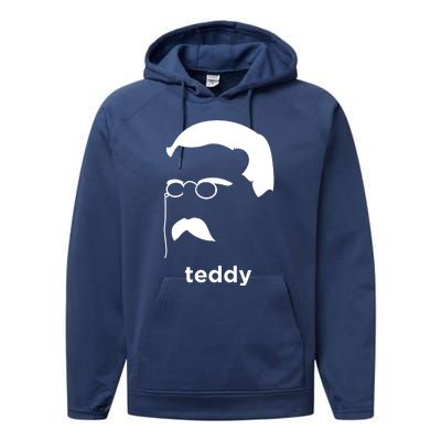 Teddy Roosevelt Vector Art American Performance Fleece Hoodie