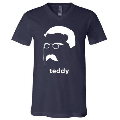 Teddy Roosevelt Vector Art American V-Neck T-Shirt