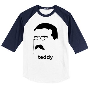 Teddy Roosevelt Vector Art American Baseball Sleeve Shirt