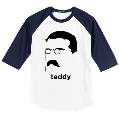 Teddy Roosevelt Vector Art American Baseball Sleeve Shirt