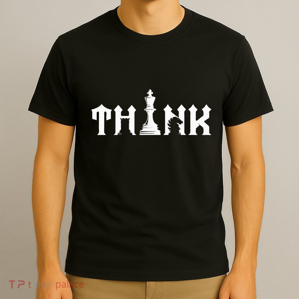 Think Retro Vintage Chess Pieces Player Gift Chess Lover T-Shirt