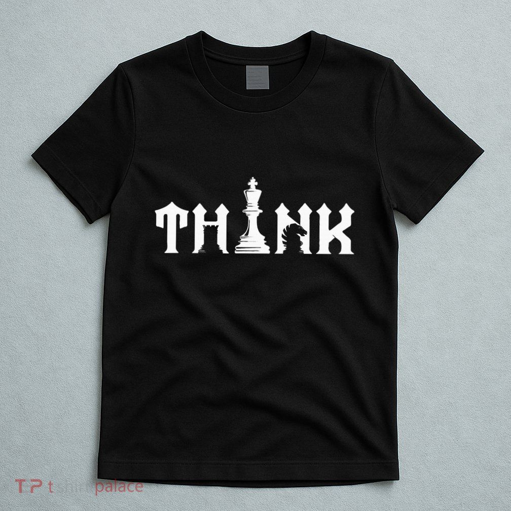 Think Retro Vintage Chess Pieces Player Gift Chess Lover T-Shirt