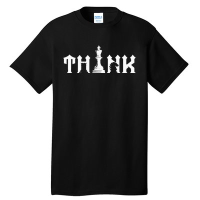 Think Retro Vintage Chess Pieces Player Gift Chess Lover Tall T-Shirt