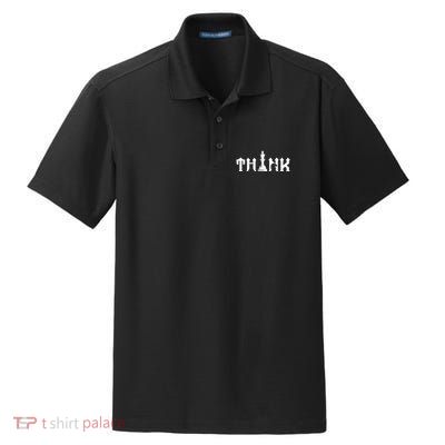 Think Retro Vintage Chess Pieces Player Gift Chess Lover Dry Zone Grid Polo