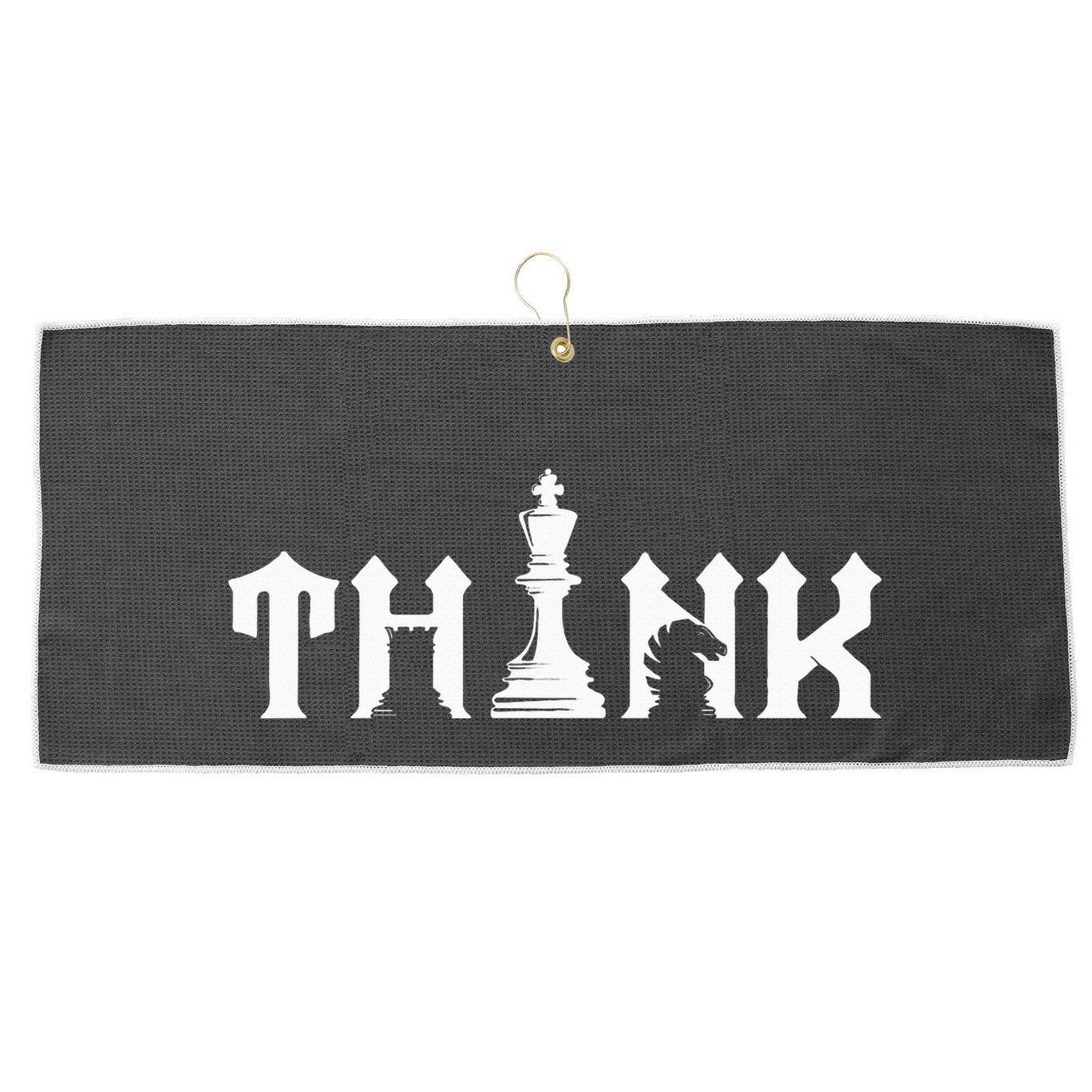 Think Retro Vintage Chess Pieces Player Gift Chess Lover Large Microfiber Waffle Golf Towel