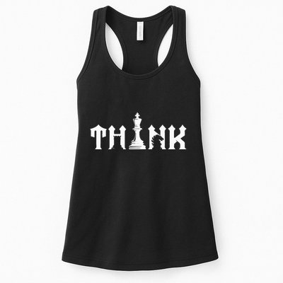Think Retro Vintage Chess Pieces Player Gift Chess Lover Womens Tank Top