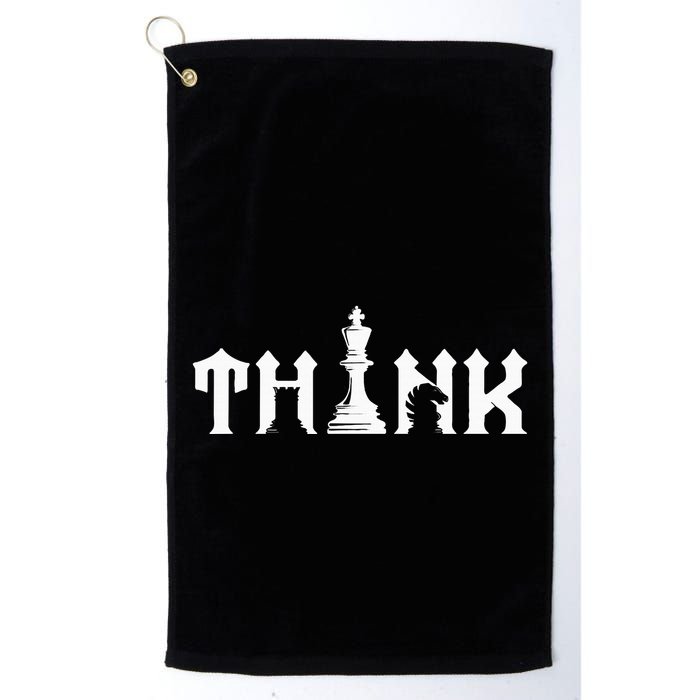 Think Retro Vintage Chess Pieces Player Gift Chess Lover Golf Towel