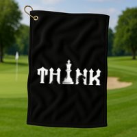 Think Retro Vintage Chess Pieces Player Gift Chess Lover Golf Towel