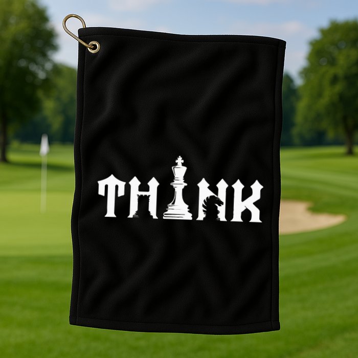 Think Retro Vintage Chess Pieces Player Gift Chess Lover Golf Towel