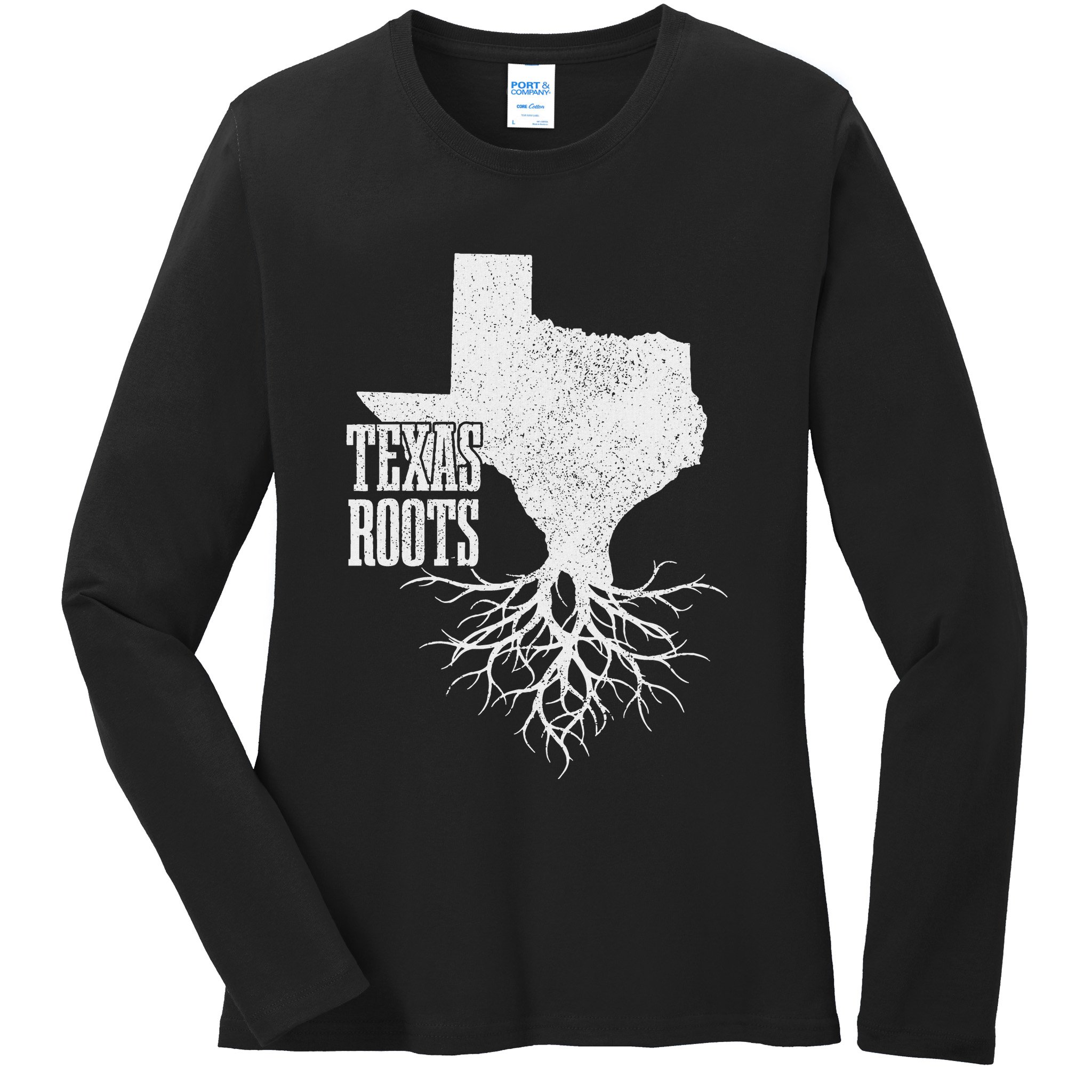Texas Roots Vintage Usa America Ladies Long Sleeve Shirt