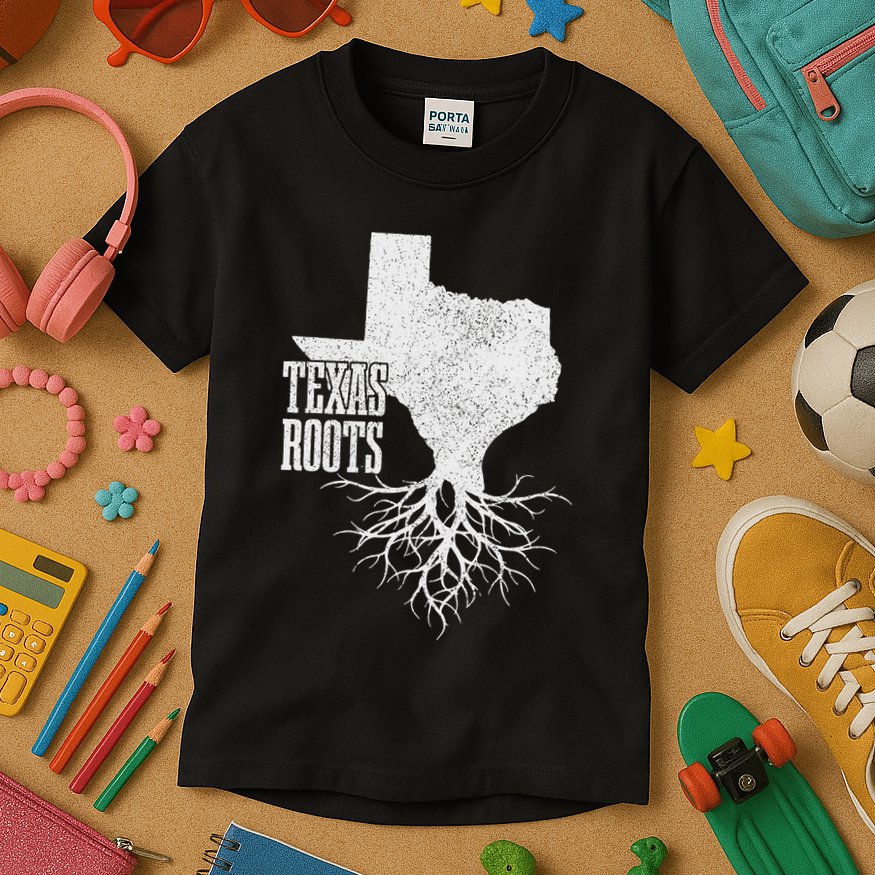 Texas Roots Vintage Usa America Kids T-Shirt
