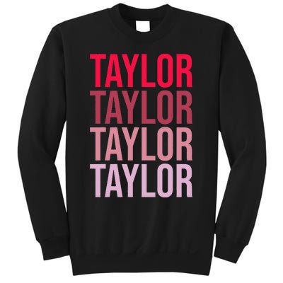 Taylor Retro Wordmark Pattern I love Taylor Sweatshirt