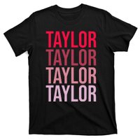 Taylor Retro Wordmark Pattern I love Taylor T-Shirt