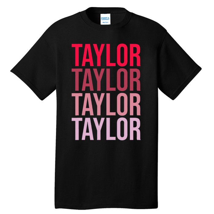 Taylor Retro Wordmark Pattern I love Taylor Tall T-Shirt