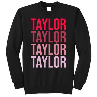 Taylor Retro Wordmark Pattern I love Taylor Tall Sweatshirt